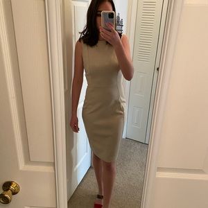 Calvin Klein Beige/Tan Scuba Sheath Dress